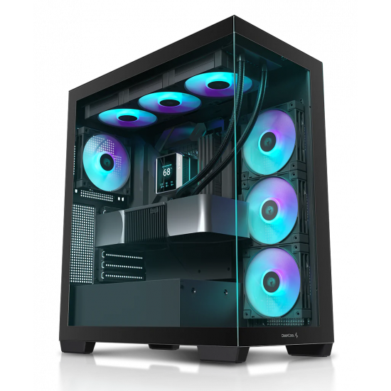 RYZEN 7800X3D | LD360 LIQUID AUŠINIMAS SU EKRANU |  RTX5070 ASUS | 32GB 6000MHz | MSI X870 PRO WIFI | 1TB GEN4 NVMe 5000MB/s | 850W Gen5 PSU | DEEPCOOL CG580 PANORAMINIS