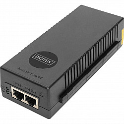 10 Gigabit Ethernet PoE+ Injektor, 802.3at, 30 W, PoE-Injektor schwarz