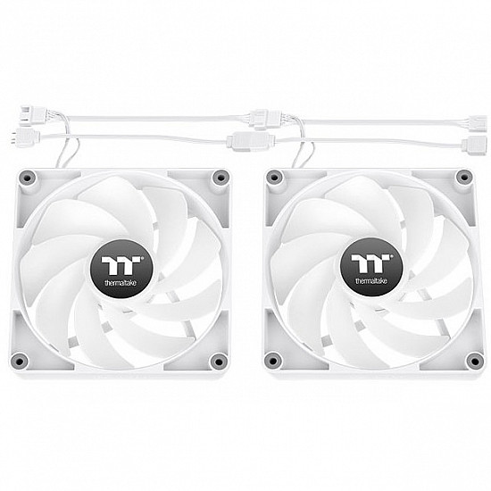 120mm Thermaltake CT120 Reverse ARGB Sync PC Cooling Fan White 2 Pack