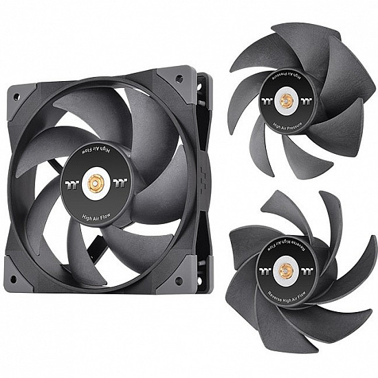 120mm Thermaltake GT12 PC Cooling Fan TT Premium Edition Black - 1 Pack