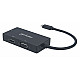 Manhattan USB-C Dock/Hub, Ports (x3): DVI-I, HDMI and VGA Ports, Note: Only One Port can be used at a time, External Power Supply Not Needed, Universal for all devices, Cable 10cm, Black, Three Year Warranty