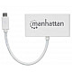 Manhattan USB-C Dock/Hub, Ports (x4): USB-A (x3) and USB-C, 5 Gbps (USB 3.2 Gen1 aka USB 3.0), With Power Delivery (60W) to USB-C Port (Note additional USB-C wall charger and USB-C cable needed), Universal for all devices, SuperSpeed USB, 3 Year Warranty