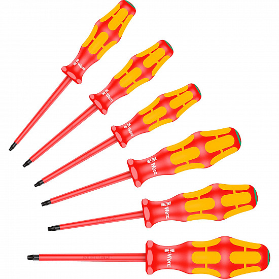 167 i/6 Schraubendrehersatz Kraftform Plus Serie 100, VDE rot/gelb, 6-teilig, Black Point Spitze