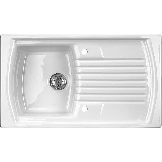1-bowl ceramic sink with drainer