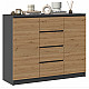 2D4S chest of drawers 120x40x97 cm, anthracite/artisan