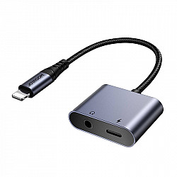 Adapter DAC 2w1 Joyroom SY-L01 Lightning do Lightning / mini jack 3.5 mm - czarny