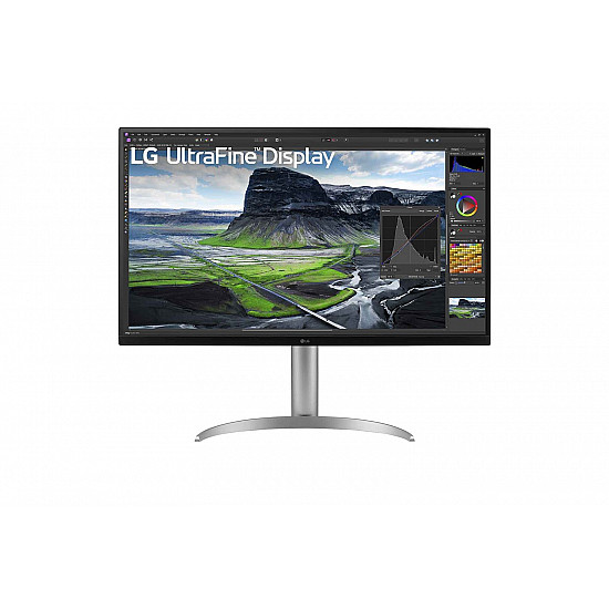 80cm/32 (3840x2160) LG UltraFine 32UQ850V-W 16:9 4K IPS 5ms 60Hz HDR400 HDMI DP USB-C Speaker Pivot Silver