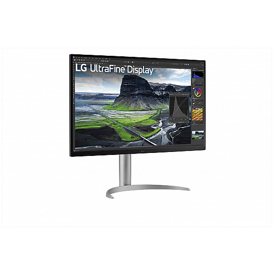 80cm/32 (3840x2160) LG UltraFine 32UQ850V-W 16:9 4K IPS 5ms 60Hz HDR400 HDMI DP USB-C Speaker Pivot Silver