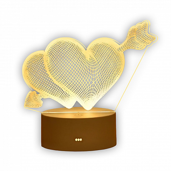 3D Broken Hearts Night Light Extralink Home, Optical Illusion for Bedroom USB