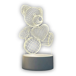 3D Heart Bear Night Light Extralink Home, Optical Illusion for Bedroom USB