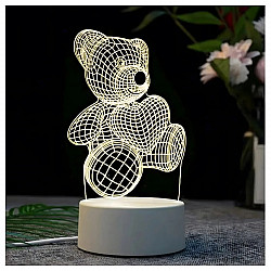 3D Heart Bear Night Light Extralink Home, Optical Illusion for Bedroom USB