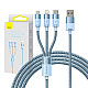 3in1 USB cable Baseus StarSpeed Series, USB-C + Micro + Lightning 3,5A, 1.2m (Blue)
