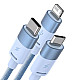 3in1 USB cable Baseus StarSpeed Series, USB-C + Micro + Lightning 3,5A, 1.2m (Blue)
