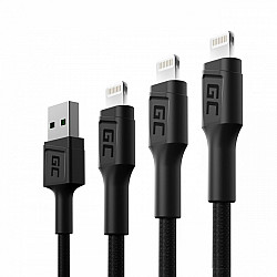 3x GC Ray USB cable Lightning 30, 120, 200cm, LED