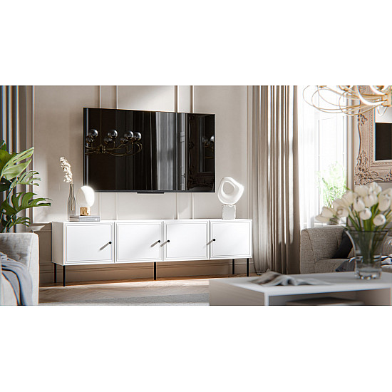 4D RTV cabinet PALAZZO BIS 201x40x60 white matt