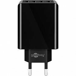 4-fach USB-Ladegerät (30W) schwarz schwarz