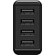 4-fach USB-Ladegerät (30W) schwarz schwarz