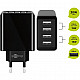 4-fach USB-Ladegerät (30W) schwarz schwarz