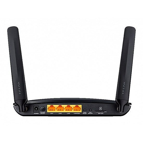 4G LTE Router TL-MR6400 802.11n 300 Mbit/s 10/100 Mbit/s Ethernet LAN (RJ-45) ports 3 Mesh Support No MU-MiMO No 4G Antenna type 2xExternal No USB