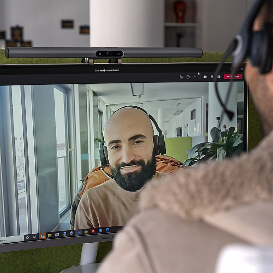 4smarts 2in1 LightBar Pro Monitorlampe mit FullHD Webcam, silber