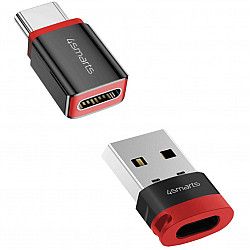 4smarts USB-C auf USB-A / USB-C Datenblocker Adapter, 2er Set, schwarz