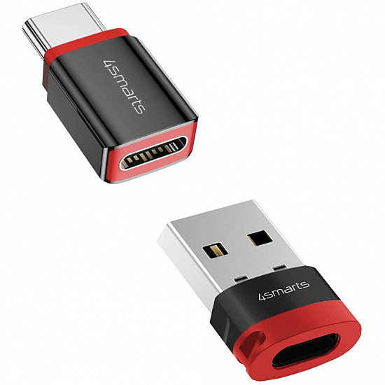 4smarts USB-C auf USB-A / USB-C Datenblocker Adapter, 2er Set, schwarz