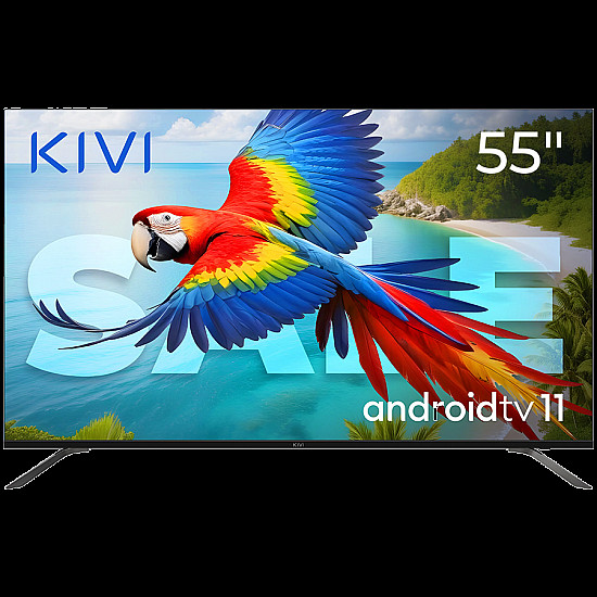 55, UHD, Android TV 11, Black, 60 Hz, AV1, Sound 2x12W, 82 kWh/1000h, Energy G, WiFi5G, BT5.1, 3xHDMI, 2xUSB, 24 months
