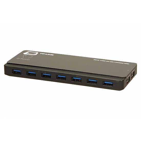 7-Port-USB-3.0-Hub mit 2 Ladeports (UH720), USB-Hub schwarz, inkl. Netzadapter