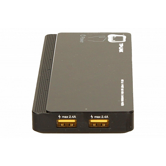 7-Port-USB-3.0-Hub mit 2 Ladeports (UH720), USB-Hub schwarz, inkl. Netzadapter