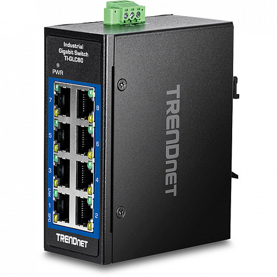 8-PORT INDUSTRIAL GIGABIT DIN-RAIL MINI SWITCH
