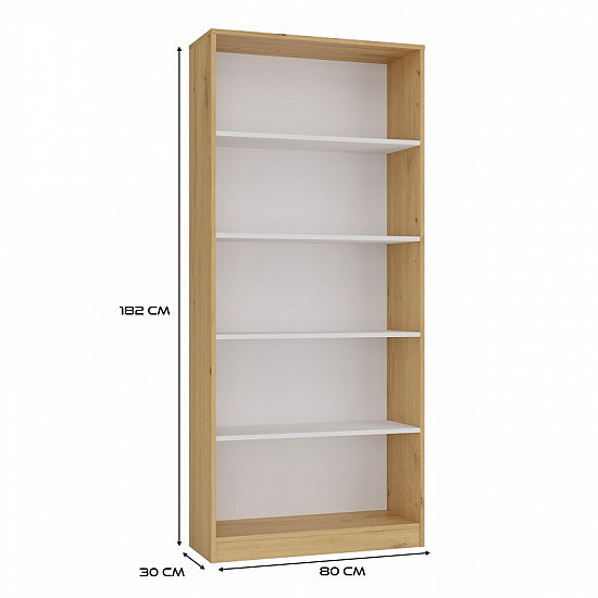 80 CM BOOKCASE ARTISAN/WHITE