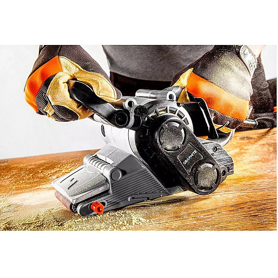 800W Graphite belt sander with 75 x 457 mm endless belt and carrying case