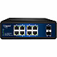 Switch unmanaged industrial 8 Port Gigabit 8x LAN 2x SFP LA fterless - Switch - Copper wire