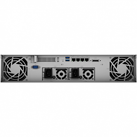 SYNOLOGY RS1221RP+ 8-Bay NAS-Rackmount AMD Ryzen V1500B quad-core 2.2 GHz 4GB DDR4 up to 32GB RJ-45 4x1GbE 2xUSB 3.2 1xeSATA