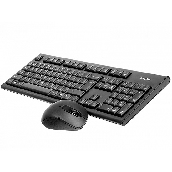 A4Tech 7100N desktop keyboard Mouse included RF Wireless QWERTY English Black