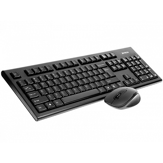 A4Tech 7100N desktop keyboard Mouse included RF Wireless QWERTY English Black