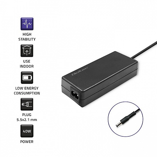 AC power adapter 40W 12V, 3.33A, 5.5x2.1