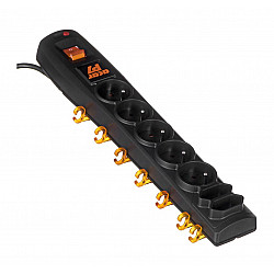 ACAR P7 power extension 1.5 m 7 AC outlet(s) Indoor Black