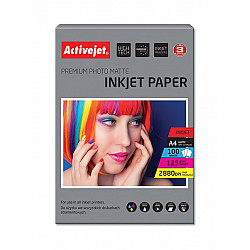 Activejet AP4-125M100 matte photo paper for ink printers; A4; 100 pcs