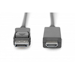 ASM AK-340303-020-S Kabel DisplayPort 1.2 z zatrzaskiem 4K 60Hz UHD Typ DP/HDMI A M/M czarny 2m