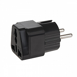 Adapter socket UK on EU plug universal Maclean MCE155 black