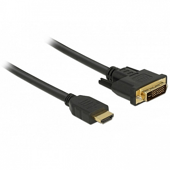 Adapterkabel HDMI > DVI 24+1 bidirektional schwarz, 2 Meter