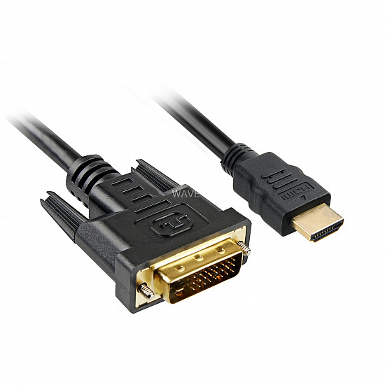 Adapterkabel HDMI > DVI-D schwarz, 3 Meter, Dual Link, 24+1