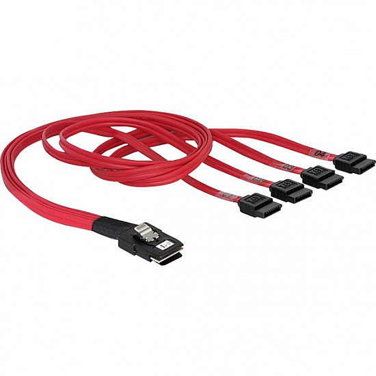Adapterkabel mini SAS 36 Pin (SFF 8087) > 4x SATA rot, 50cm