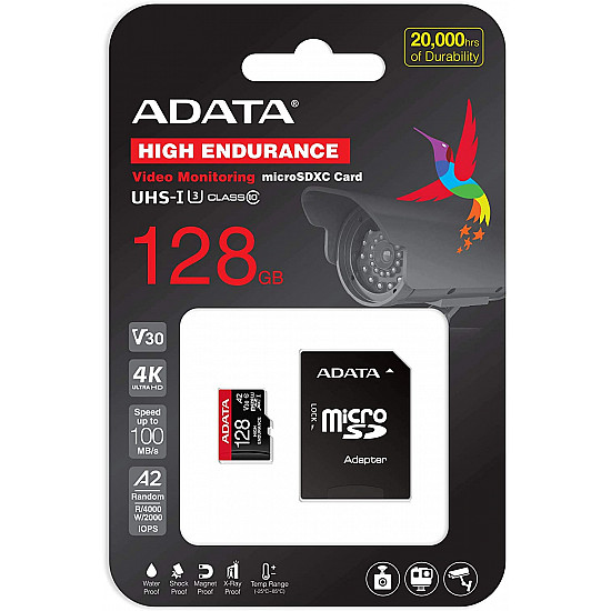 ADATA AUSDX128GUI3V30SHA2-RA1 Memory Card 128 GB MicroSDXC Flash memory class 10 Adapter