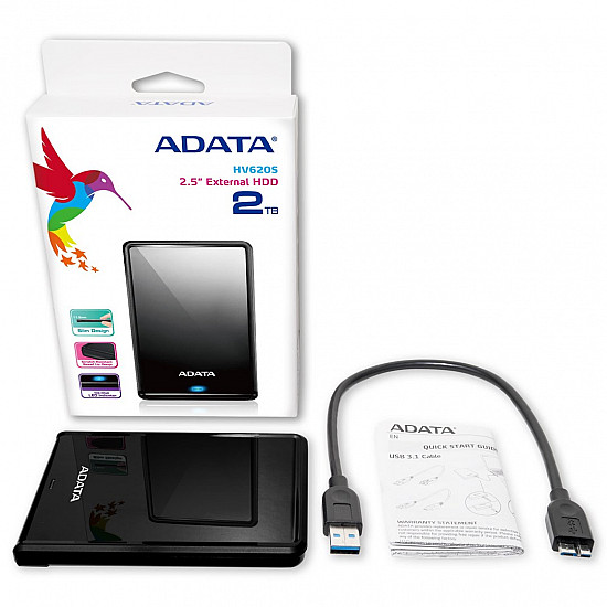 External HDD ADATA HV620S 4TB USB 3.1 Color Black AHV620S-4TU31-CBK