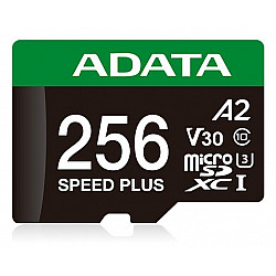 ADATA MicroSDXC card 256GB Speed Plus - U3 - C10 - A2 - V30 (R180/W160 MB/s) + SD adapter