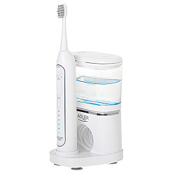 Adler 2-in-1 Water Flossing Sonic Brush AD 2180w Rechargeable For adults Number of brush heads included 2 Number of teeth brushing modes 1 White