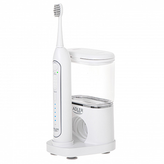 Adler 2-in-1 Water Flossing Sonic Brush AD 2180w Rechargeable For adults Number of brush heads included 2 Number of teeth brushing modes 1 White