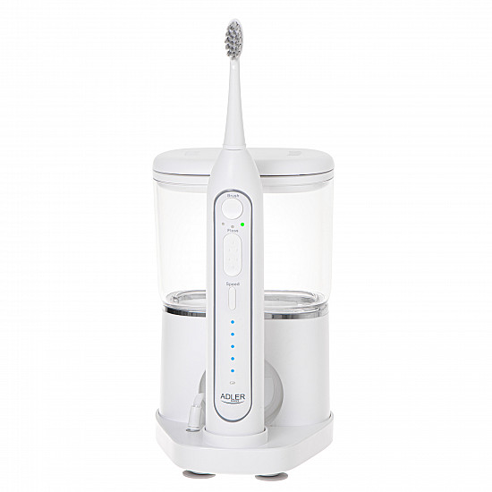 Adler 2-in-1 Water Flossing Sonic Brush AD 2180w Rechargeable For adults Number of brush heads included 2 Number of teeth brushing modes 1 White